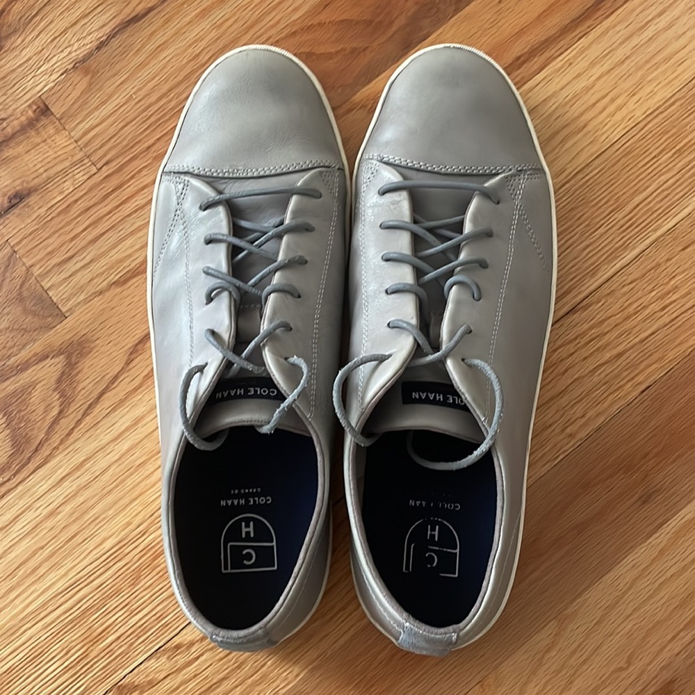 Cole Hann Grand OS grey leather sneakers, leather laces. Rubber sole 11. - Picture 4 of 8